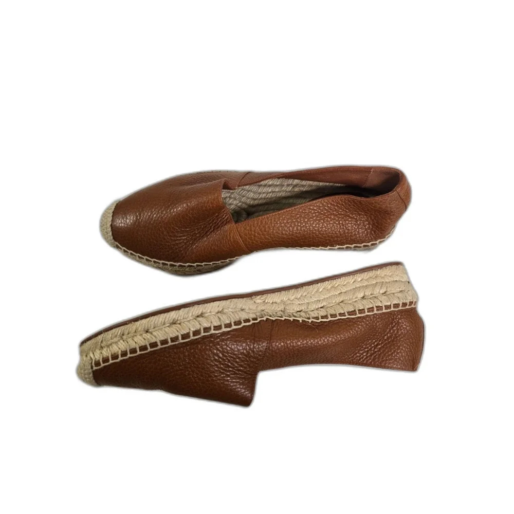 Lafayette 148‎ Brown Leather Espadrilles Size 37 – Made in Spain Slip-On Flats